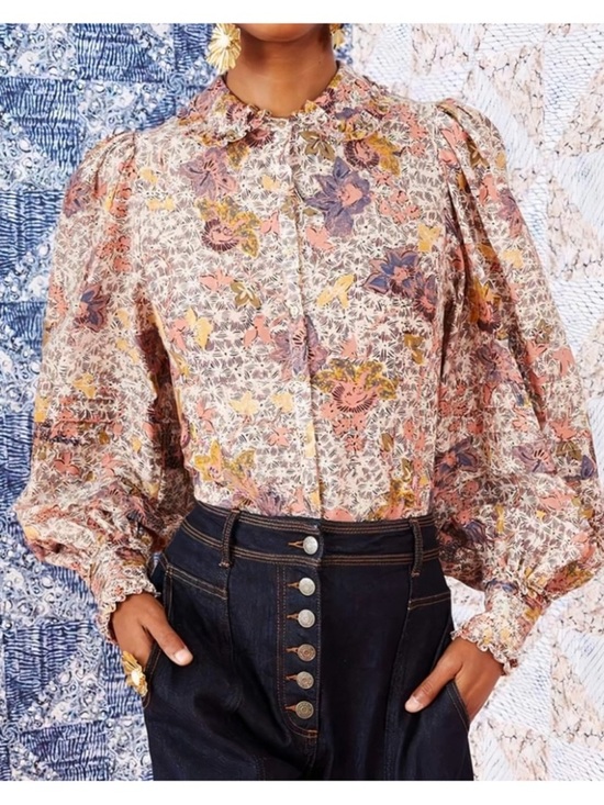 Ulla Johnson Tops - Ulla Johnson Long Puff-Sleeve Cotton Circe Blouse SZ US 0